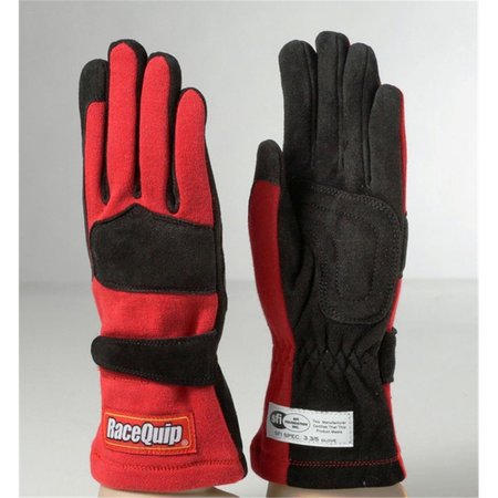 RACEQUIP 355012 SFI-5 Two Layer Race Glove; Red - Small RQP-355012